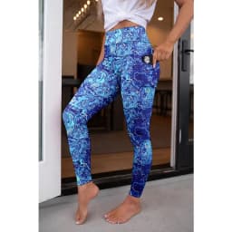 LETSFIND Fashion New Women Elastic Pockert Pants High Waist 3D Digital Printing  Milk Silk Stretch Fitness Sexy Girls Leggings
