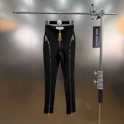 High Street Spring New High-Waisted Slimming Leggings Women's Multi-Zip Design Unique Underwear for Hip Lift and Thigh Sculpting