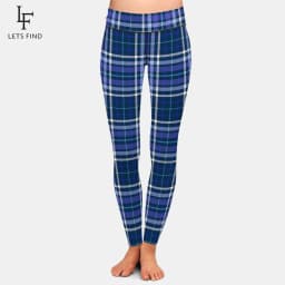 LETSFIND Hot Sale Women Leggings High Waist Sexy Women Pants 3D Plaid Print Fitness Slim Girls Stretch Leggings