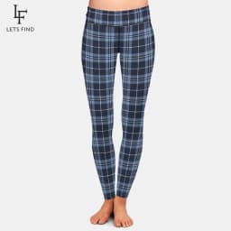 LETSFIND Hot Sale Women Leggings High Waist Sexy Women Pants 3D Plaid Print Fitness Slim Girls Stretch Leggings