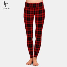 LETSFIND Hot Sale Women Leggings High Waist Sexy Women Pants 3D Plaid Print Fitness Slim Girls Stretch Leggings