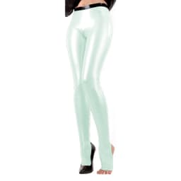 Exotic Unisex Sexy Faux Latex Leggings High Waist Patchwork with Feet Open Socks Nightclub Pants Shiny PVC Bodycon Trousers 7XL