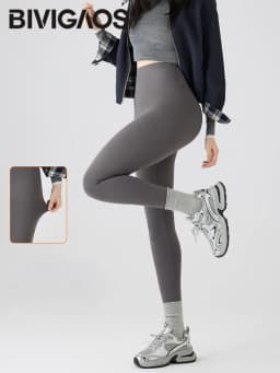 BIVIGAOS Autumn New Thin Brushed Fleece Shaping Sharkskin Leggings Women Seamless Tight Sexy Sports Yoga Fitness Leggings Spring