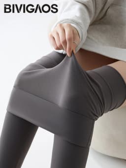 BIVIGAOS Autumn New Thin Brushed Fleece Shaping Sharkskin Leggings Women Seamless Tight Sexy Sports Yoga Fitness Leggings Spring