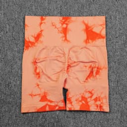 Seamless High Waist Shorts Women Tie Dye Shorts Sexy Hip Liftting Stretchy Yoga Shorts Workout Running Knited Skinny Gym Shorts