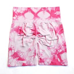 Seamless High Waist Shorts Women Tie Dye Shorts Sexy Hip Liftting Stretchy Yoga Shorts Workout Running Knited Skinny Gym Shorts