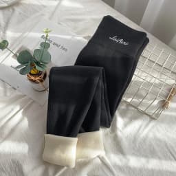 Autumn Winter Faux Lambswool Lined Thermal Leggings for Women Elastic Skinny Warm Long Pants Women Soft Thick Base Layer Trouser
