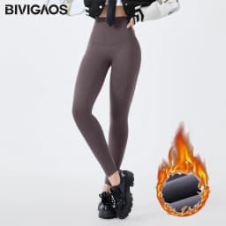 BIVIGAOS Grey Fleece Warm Sharkskin Leggings Women Autumn Winter High Waist Tight Slimming Push Up Butt Lifter Casual Leggings