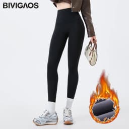 BIVIGAOS Grey Fleece Warm Sharkskin Leggings Women Autumn Winter High Waist Tight Slimming Push Up Butt Lifter Casual Leggings