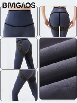 BIVIGAOS Grey Fleece Warm Sharkskin Leggings Women Autumn Winter High Waist Tight Slimming Push Up Butt Lifter Casual Leggings