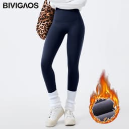BIVIGAOS Grey Fleece Warm Sharkskin Leggings Women Autumn Winter High Waist Tight Slimming Push Up Butt Lifter Casual Leggings