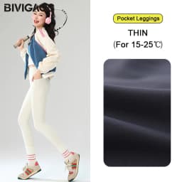 BIVIGAOS Autumn Winter Fleece Pocket Sharkskin Leggings Women High Waist Tight-Fit Velvet Thickened Warm Sports Running Leggings