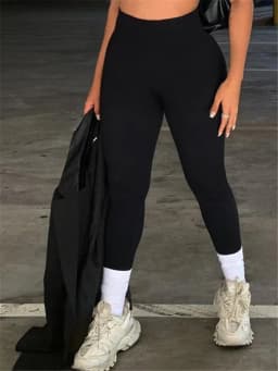 Ribbed Yoga Leggings Sports Tights Women Seamless Knit Yoga Pants White Femme Gym Leggings Skinny Workout Fitness Push Up