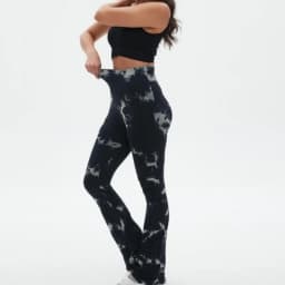 Fashion Flared Pants Female Seamless Tiedye Leggings High Waist Stretchy Yoga Leggings Seamless Sexy Hip Liftting Sports Pants