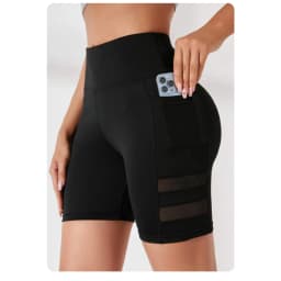 Sports Fitness Yoga Shorts Woman Pocket Slim Shorts High Waist Sexy Hip Liftting Bicker Leggings Gym Running Shorts Summer