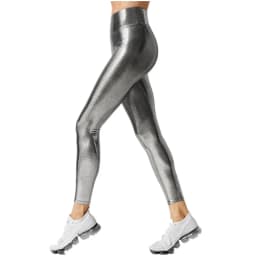 Metallic Leggings Shiny High-Waisted for Women Holiday Christmas Silver Trousers Stretchy Streetwear ouc1187