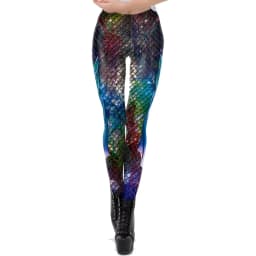 NADANBAO Galaxy Mermaid Leggings Women Workout Fitness Legging Colorful Fish Scales  Printed Leggins