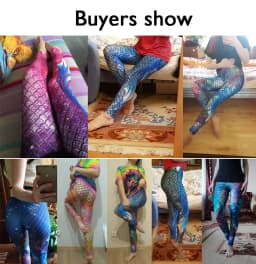 NADANBAO Galaxy Mermaid Leggings Women Workout Fitness Legging Colorful Fish Scales  Printed Leggins