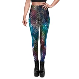 NADANBAO Galaxy Mermaid Leggings Women Workout Fitness Legging Colorful Fish Scales  Printed Leggins