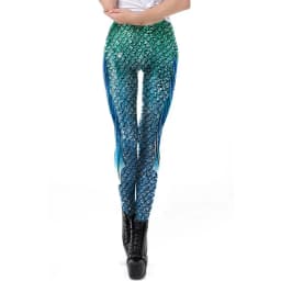 NADANBAO Galaxy Mermaid Leggings Women Workout Fitness Legging Colorful Fish Scales  Printed Leggins