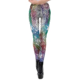 NADANBAO Galaxy Mermaid Leggings Women Workout Fitness Legging Colorful Fish Scales  Printed Leggins