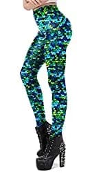 NADANBAO Galaxy Mermaid Leggings Women Workout Fitness Legging Colorful Fish Scales  Printed Leggins