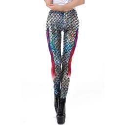 NADANBAO Galaxy Mermaid Leggings Women Workout Fitness Legging Colorful Fish Scales  Printed Leggins