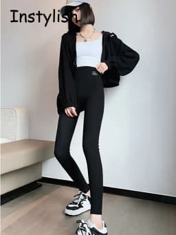 Sports Leggings for Women's Pants Push Up Tights High Waist Workout Leggings Vintage Harajuku Ribbed Knit Pants Fitness Gym Wear