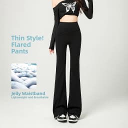 High Waist Sharkskin Pants Women's High Rise Trousers Loose Fit Leggings Casual Long Pants Spring Summer Thin Outerwear