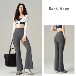BIVIGAOS Spring Back Waist Hollow Cross Flared Leggings Women High Waist Elastic Sport Fitness Sharkskin Tight Yoga Flared Pants