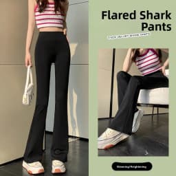 High Waist Slimming Yoga Pants Women's Spring Autumn Style Bell Bottom Sharkskin Pants Tummy Control Butt Lifting Base Layer