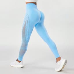 Women Seamless Hole Gym Leggings High Waist Scrunch Butt Sports Leggings Hollow Out Fitness Workout Running Yoga Pants