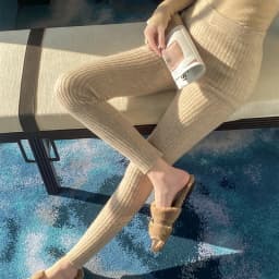 Autumn Winter 100% Merino Wool Leggings for Women Thickening Leggings Small Feet Pencil Pants Outdoor Casual Stretchy Pants