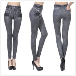 Women Jean Leggings Fitness Pants High Waist Gym Leeggings High Elastic Hip Liftting Fashion Slim Running Cycling Yoga Tights