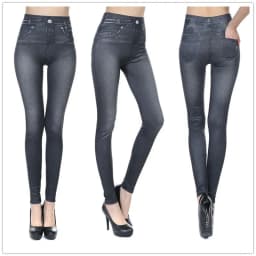 Women Jean Leggings Fitness Pants High Waist Gym Leeggings High Elastic Hip Liftting Fashion Slim Running Cycling Yoga Tights