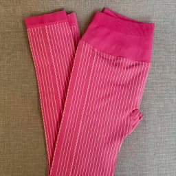 Women High Waist Striped Leggings Athletic Elastic Ruched Butt Lifting Workout Pants Fitness Gym Sports Tights