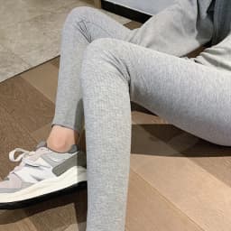2025 Gray Ribbed Leggings for Woman High Waist Stretch Tight Winter Leggings Solid Color Comfortable Warm Slim Fit Leggings Lady