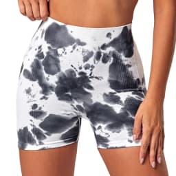 Seamless Tie Dye Shorts Women Fitness Elastic Leggings High Waist Hip Liftting Fashion Gym Trainning Knit Yoga Three Point Pants