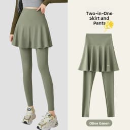 High Waist Yoga Pants Women's Autumn Outerwear Skirt Pants Tummy Control Butt Lifting Slimming Cuffed Leggings Any Cut