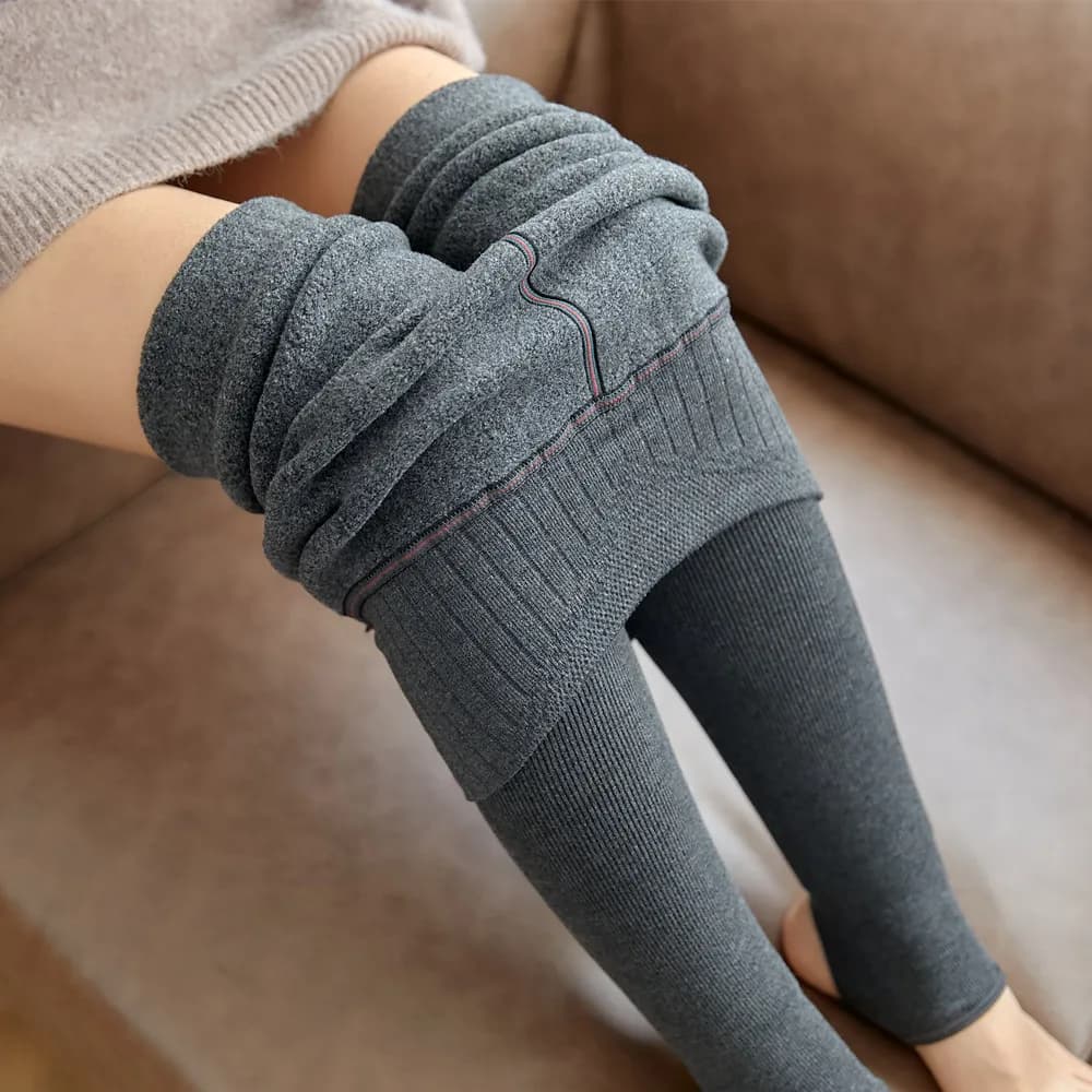 Women Leggings Autumn & Winter Pants Plus Velvet Thicken Pants High Waist Skinny Leggings Solid Vertical Striped Women Clothing