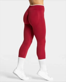 Women's Seamless Sports Leggings White Edge Waist Tight High Waist Hip Lifting Yoga Pants Gym Running Exercise Solid Color Pants
