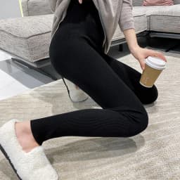 Autumn Winter Women Wool Thickening Leggings High Waist Ribbed Vertical Stripe Casual Knitted Leggings Warm Wear out Pantyhose