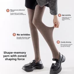 Women's Thermal Leggings Autumn Winter Fleece Lined Thick Warm Vertical Striped Slim Fit Black Tights Daily Wear Outerwear