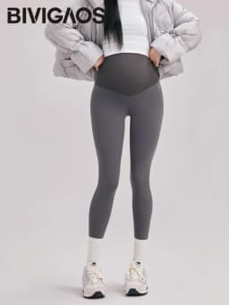 BIVIGAOS Autumn New Maternity Leggings Women Outerwear High Waist Abdominal Support Leggings Slim Fit Slimming Pregnant Clothing