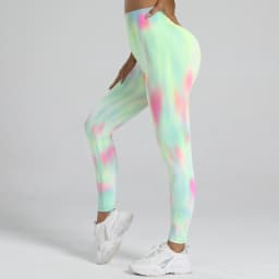 New Women Tie dye High Waist Legging Push Up Scrunch Gym Sports Yoga Pants Elastic Soft Tights Workout Booty Leggins Nylon