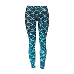 VIP FASHION Colorful Mermaid Leggings for Women High Waist Fish Scales Tights Skinny Spandex Trousers Push Up Running Pants