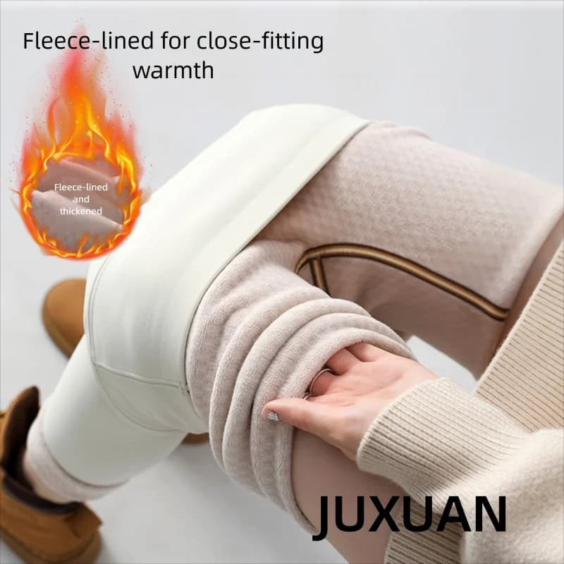 White Fleece Lined Leggings Women High Waist Tummy Control Butt Lifting Yoga Pants Winter Thick Warm Push Up Shapewear Tights