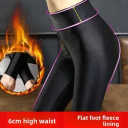 Winter Thiened Fce Glossy Pants Women's Slimming Nine-Piece Base Layer Pants Outerwear Warm Footwear Korean Sle