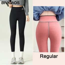 BIVIGAOS Autumn Winter Pink Velvet Shark Leggings Women Fleece High Waist Thick Warm Leggings Gray Casual Sports Yoga Leggings