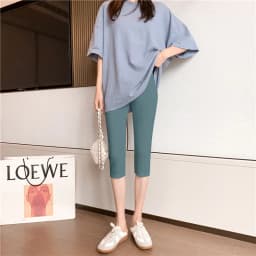 High Waist Seven-Foot Pants Women Summer Slim Fit Black Modal Sporty Thin Yoga Exercise Pants Trousers Base Layer Pants